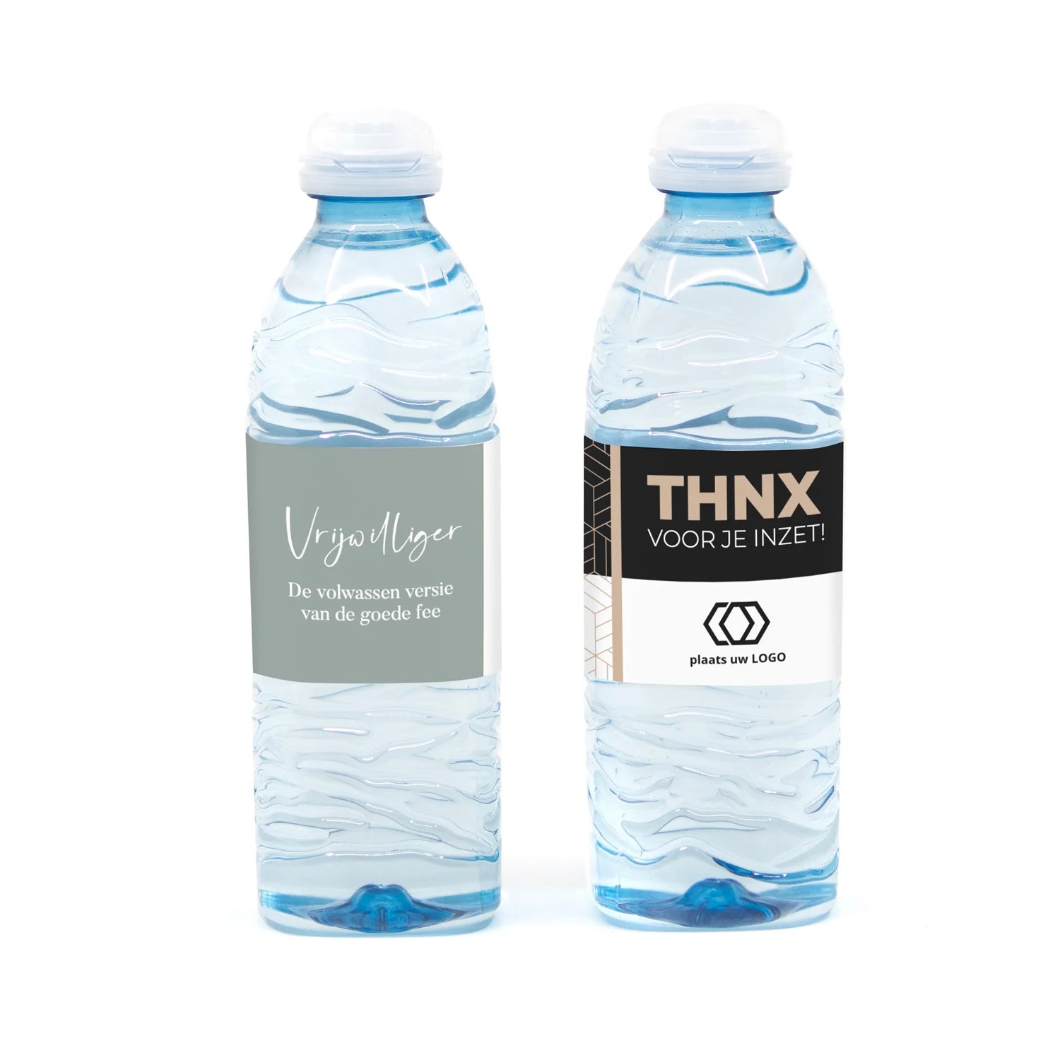 Flesje water met eigen etiket - Vrijwilliger