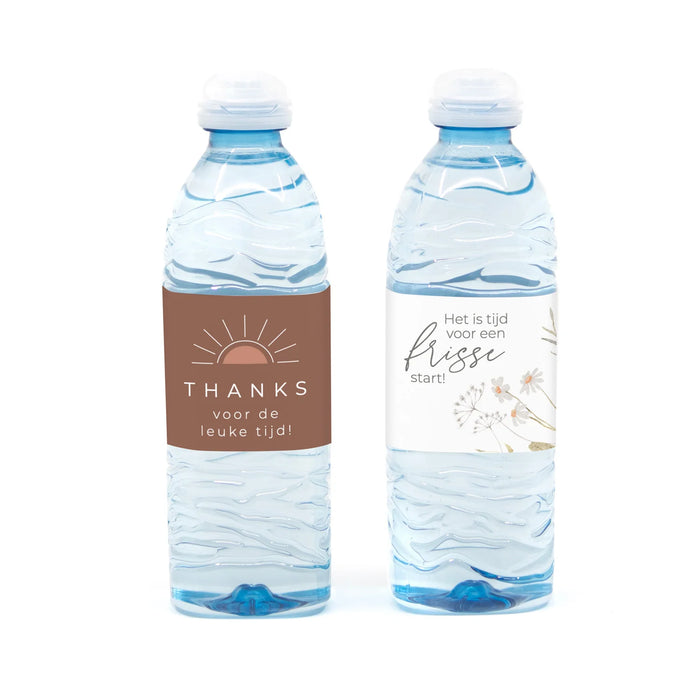 Flesje water met eigen etiket - Afscheid Collega