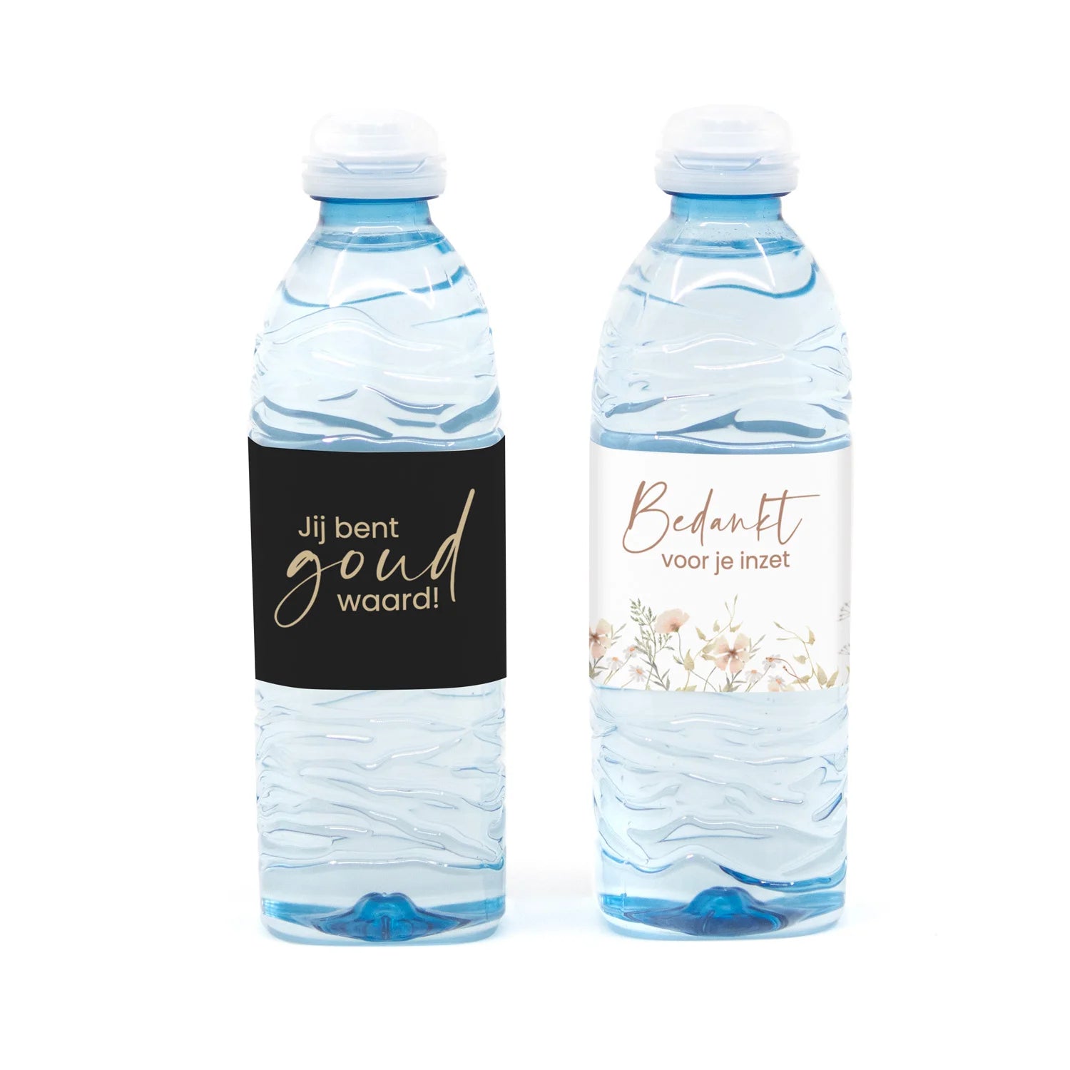 Flesje water met eigen etiket - Verpleging