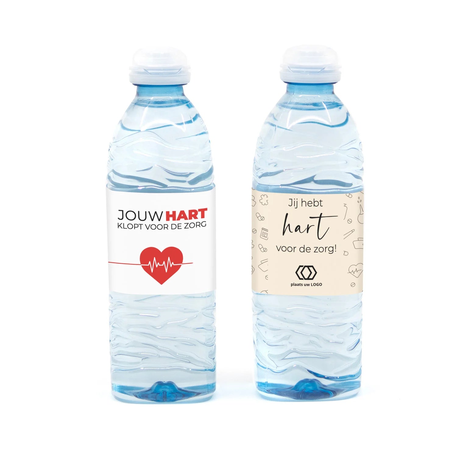 Flesje water met eigen etiket - Verpleging