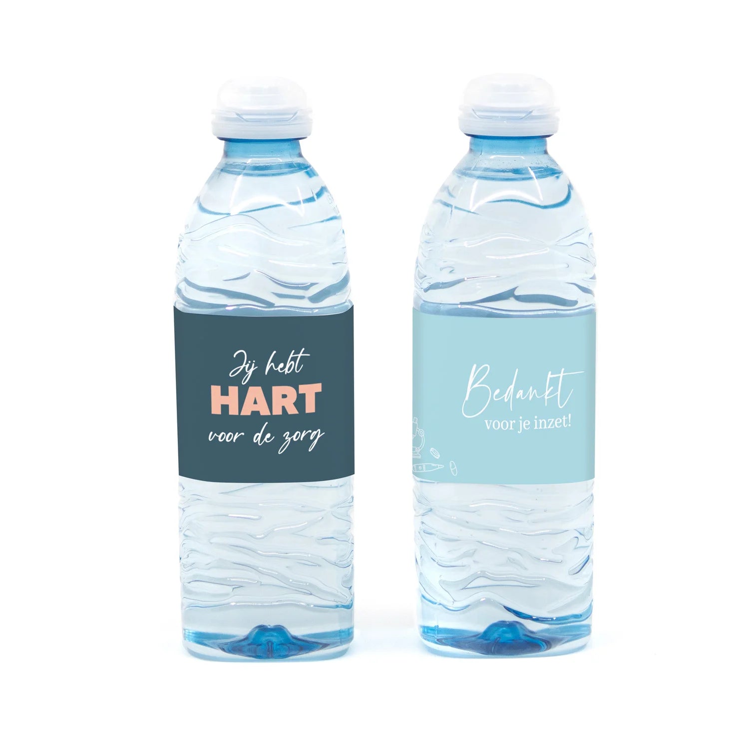Flesje water met eigen etiket - Verpleging