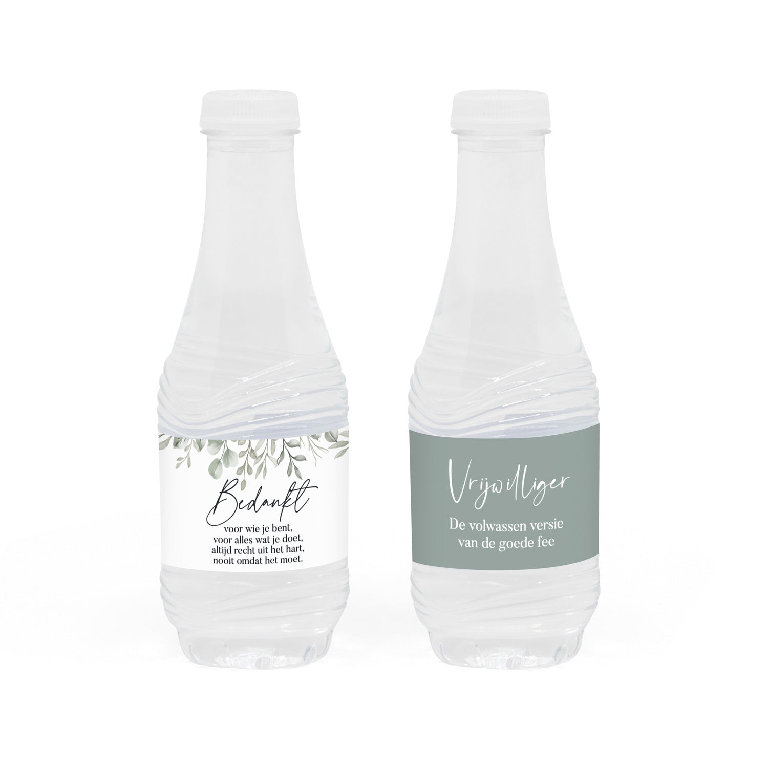 Flesje water 33CL met eigen etiket - Vrijwilliger - Bedankjes.nl