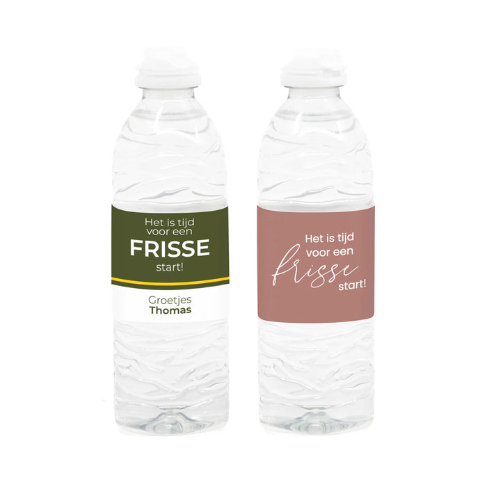 Flesje water wit met eigen etiket - Afscheid Collega