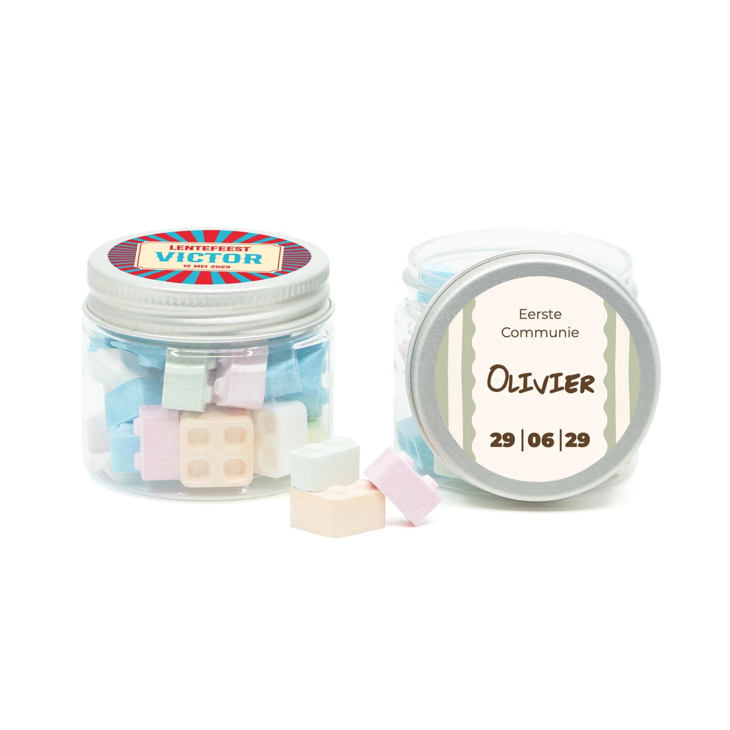 Mini potje met bouwsteentjes - Communie jongens