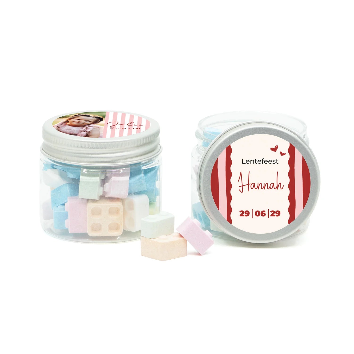 Mini potje met bouwsteentjes - Communie meisjes