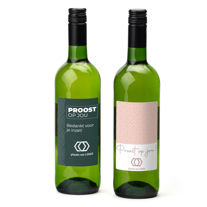 Fles Witte wijn met eigen etiket - Zakelijk