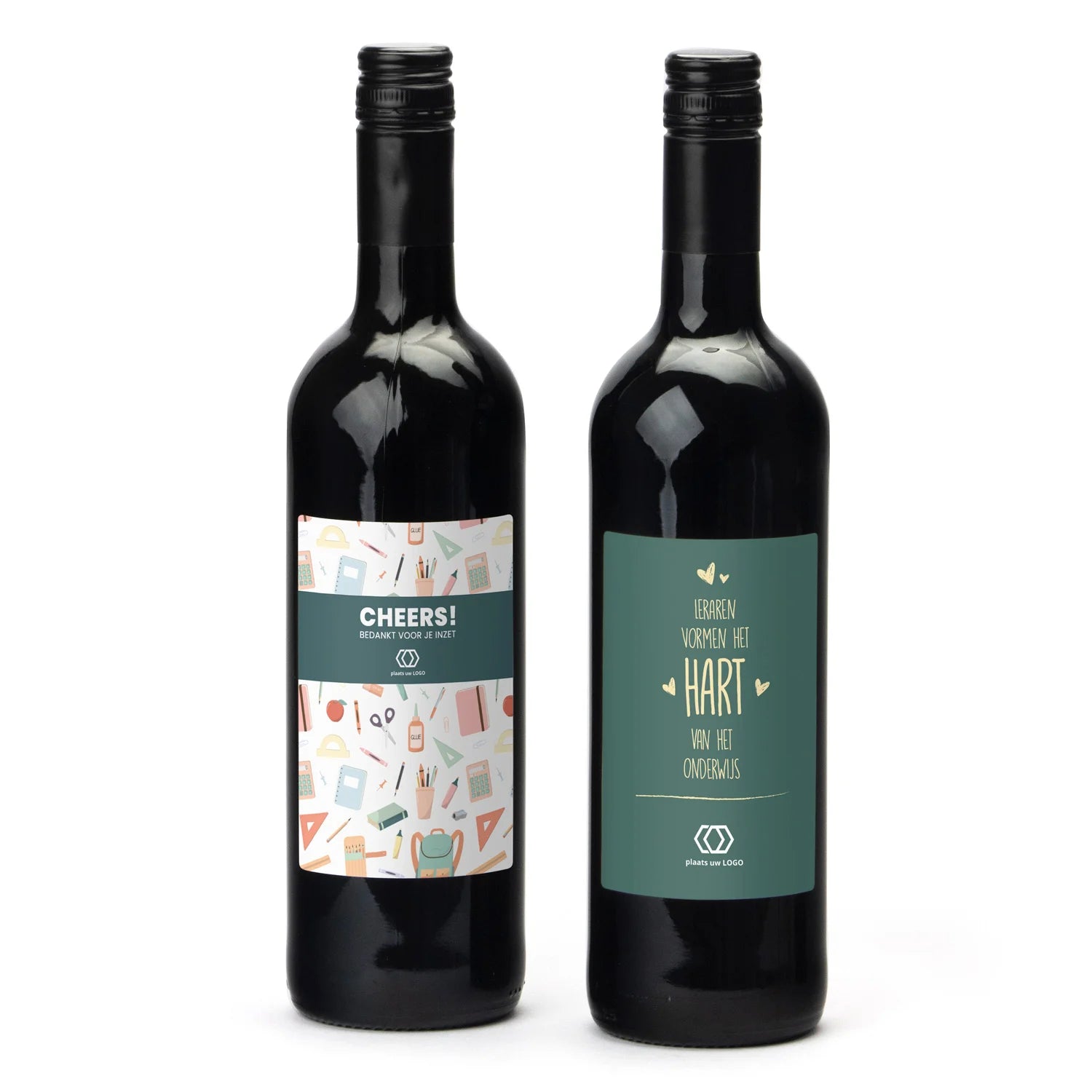 Fles Rode wijn met persoonlijk etiket - Leraar - Bedankjes.nl