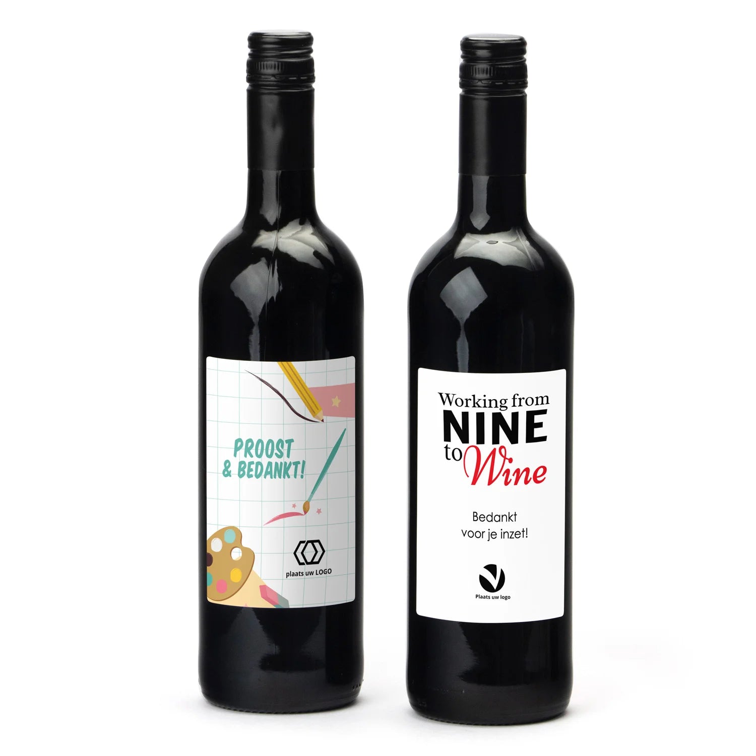 Fles Rode wijn met persoonlijk etiket - Leraar - Bedankjes.nl