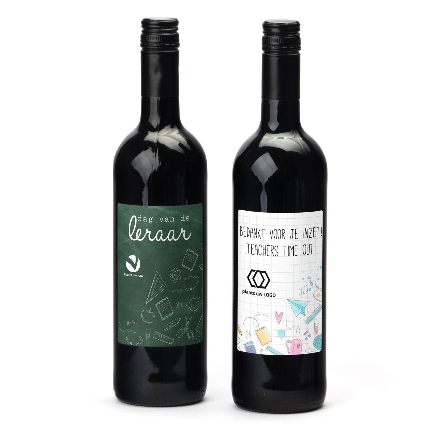Fles Rode wijn met persoonlijk etiket - Leraar - Bedankjes.nl