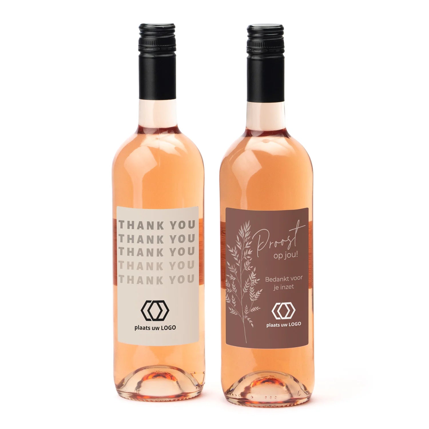Fles Rosé wijn met eigen logo op etiket - Zakelijk - Bedankjes.nl