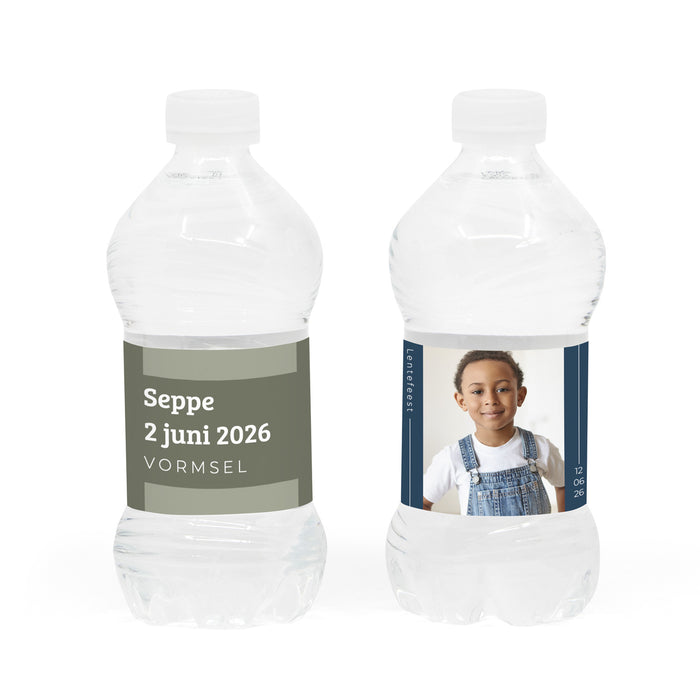 Flesje water 33CL met eigen etiket - Communie jongen