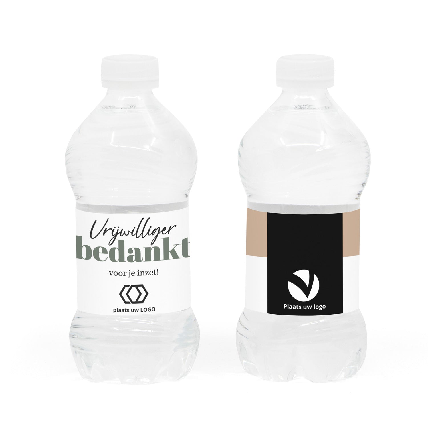 Flesje water 33CL met eigen etiket - Vrijwilliger - Bedankjes.nl