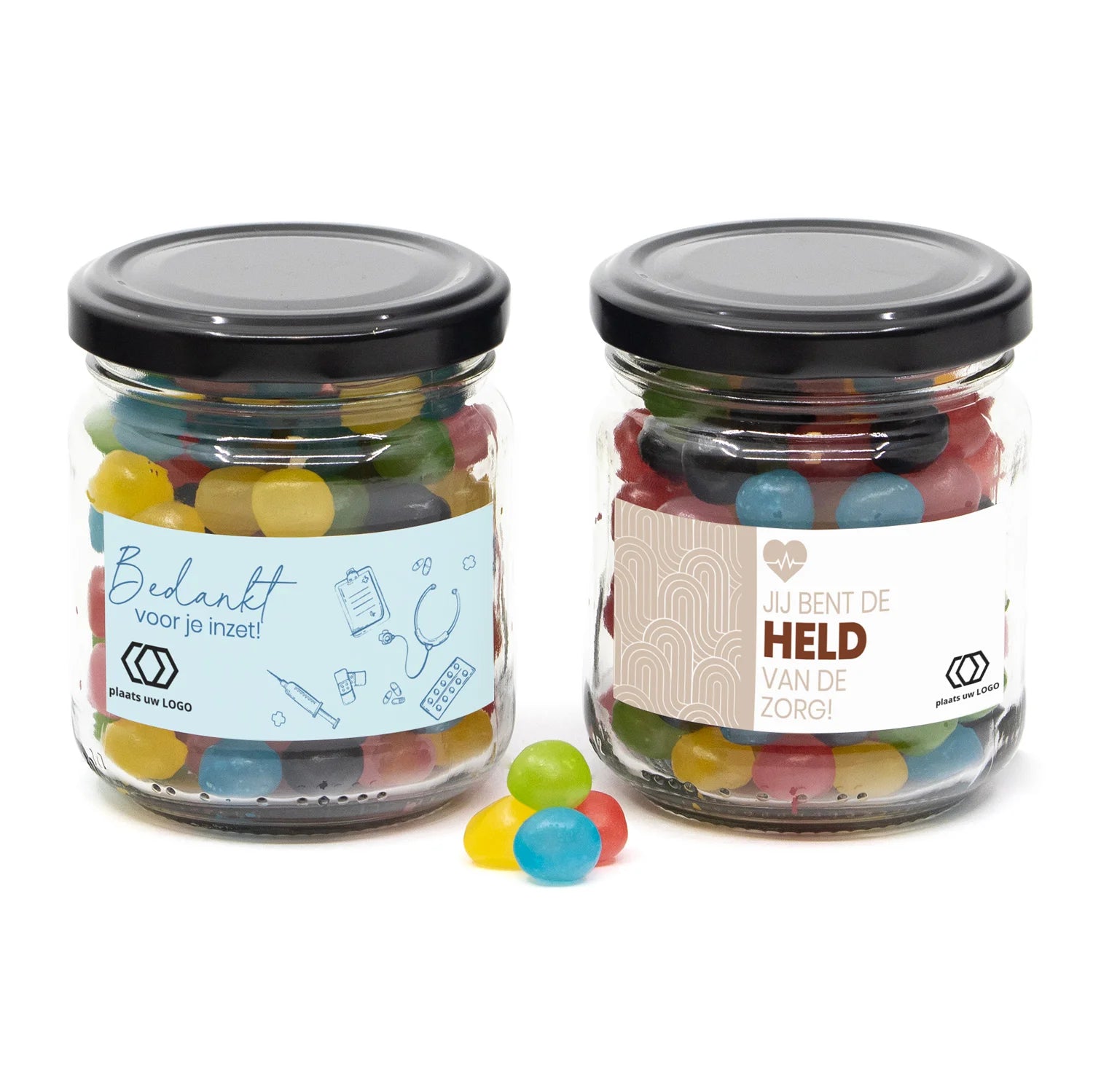 Glazen potje met happy pills - Verpleging