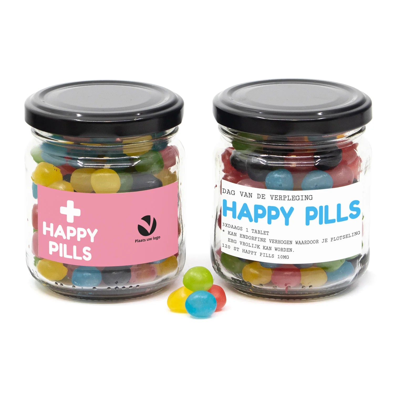 Glazen potje met happy pills - Verpleging
