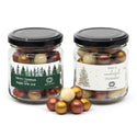 Glazen snoeppotje met kerst pearls - Kerst