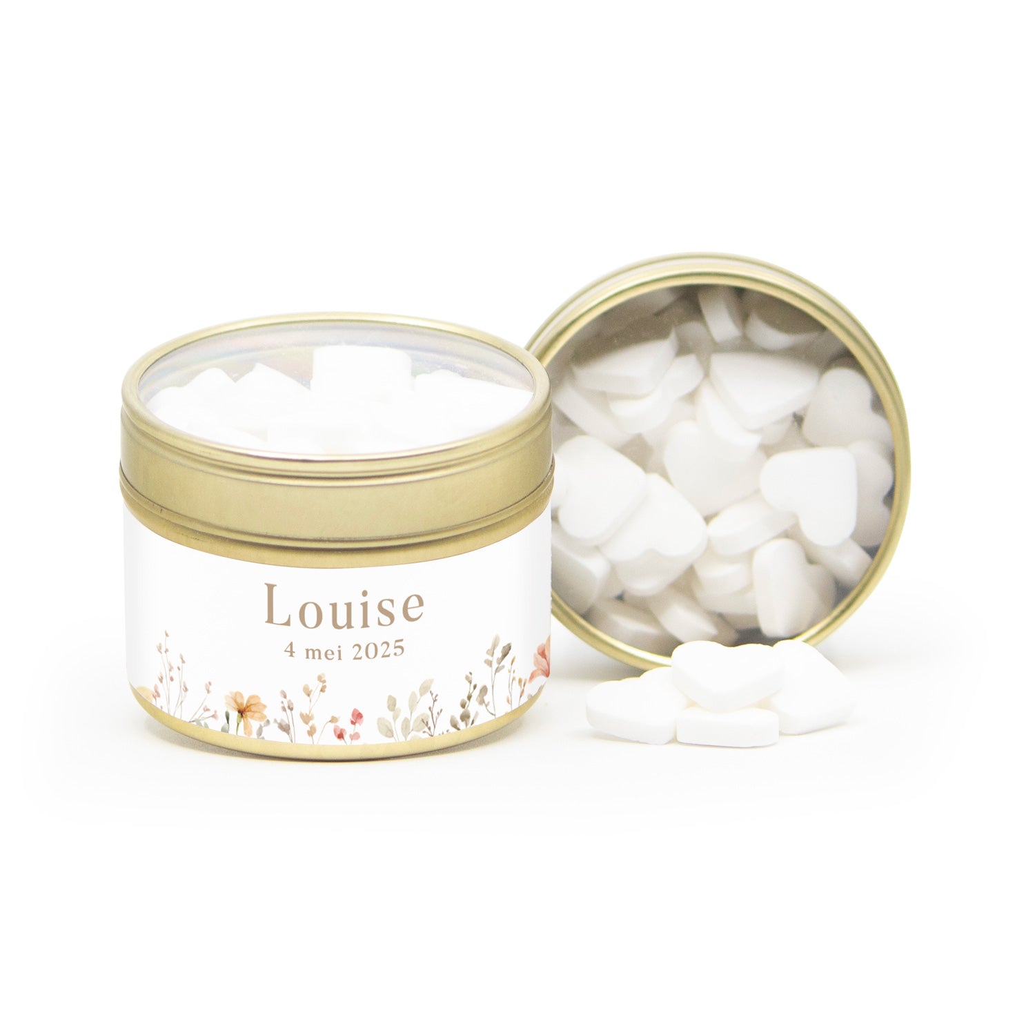 Vensterblikje Goud met eigen wikkel - Communie meisje - Bedankjes.nl