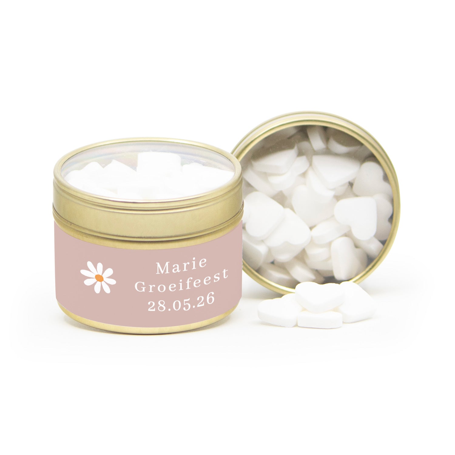 Vensterblikje Goud met eigen wikkel - Communie meisje - Bedankjes.nl