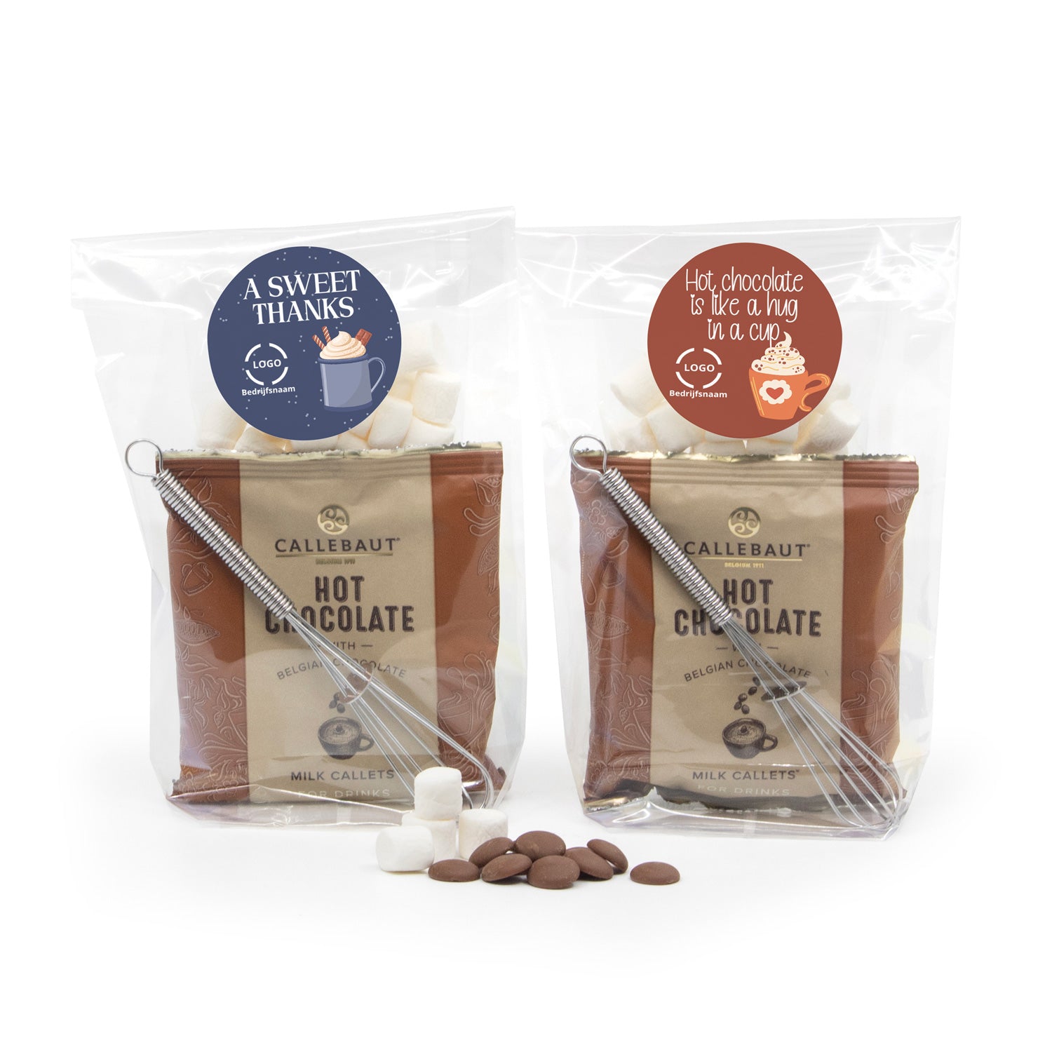 Hot Chocolate in zakje met eigen etiket - Vrijwilliger - Bedankjes.nl