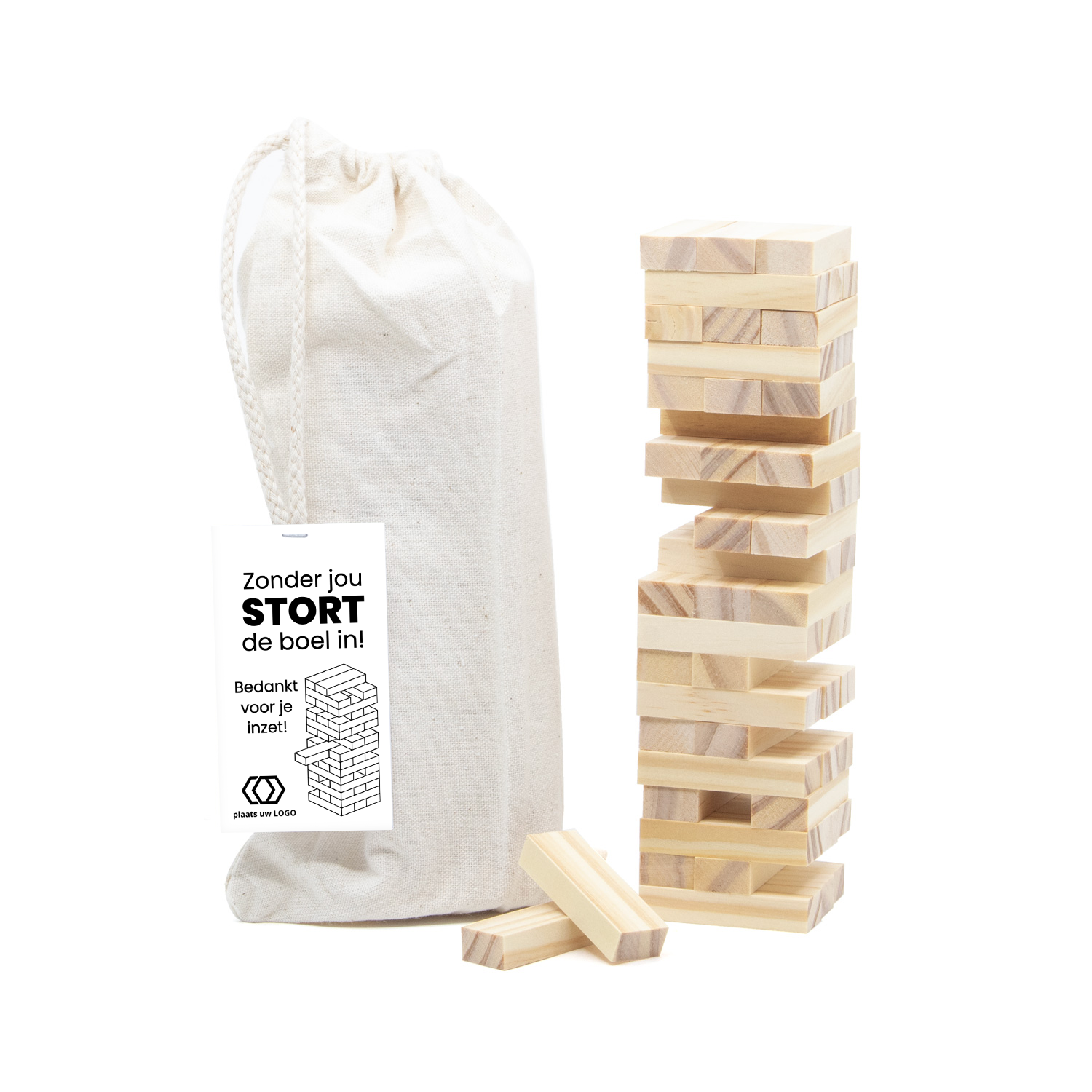 Jenga spel met eigen kaartje - Zakelijk