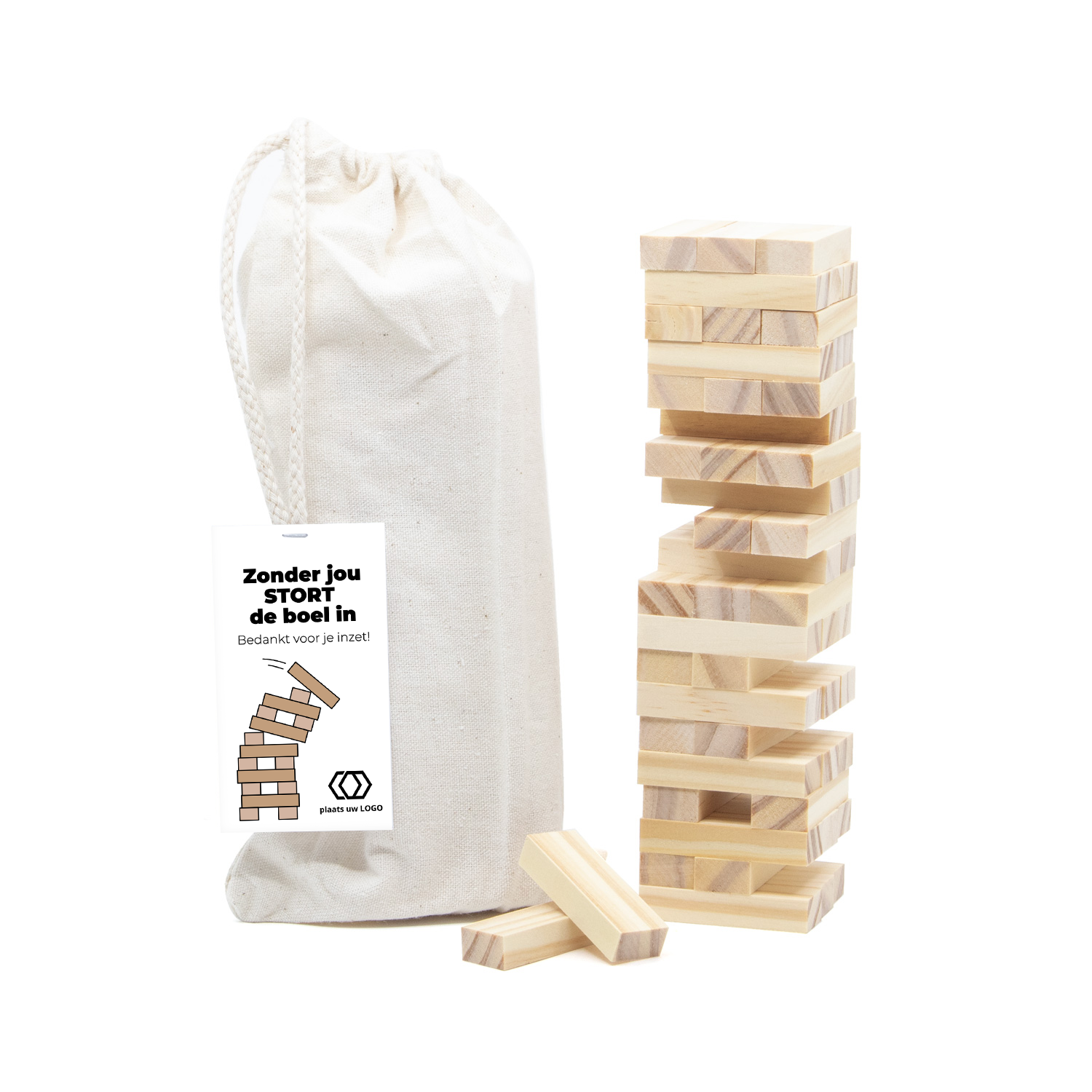 Jenga spel met eigen kaartje - Zakelijk