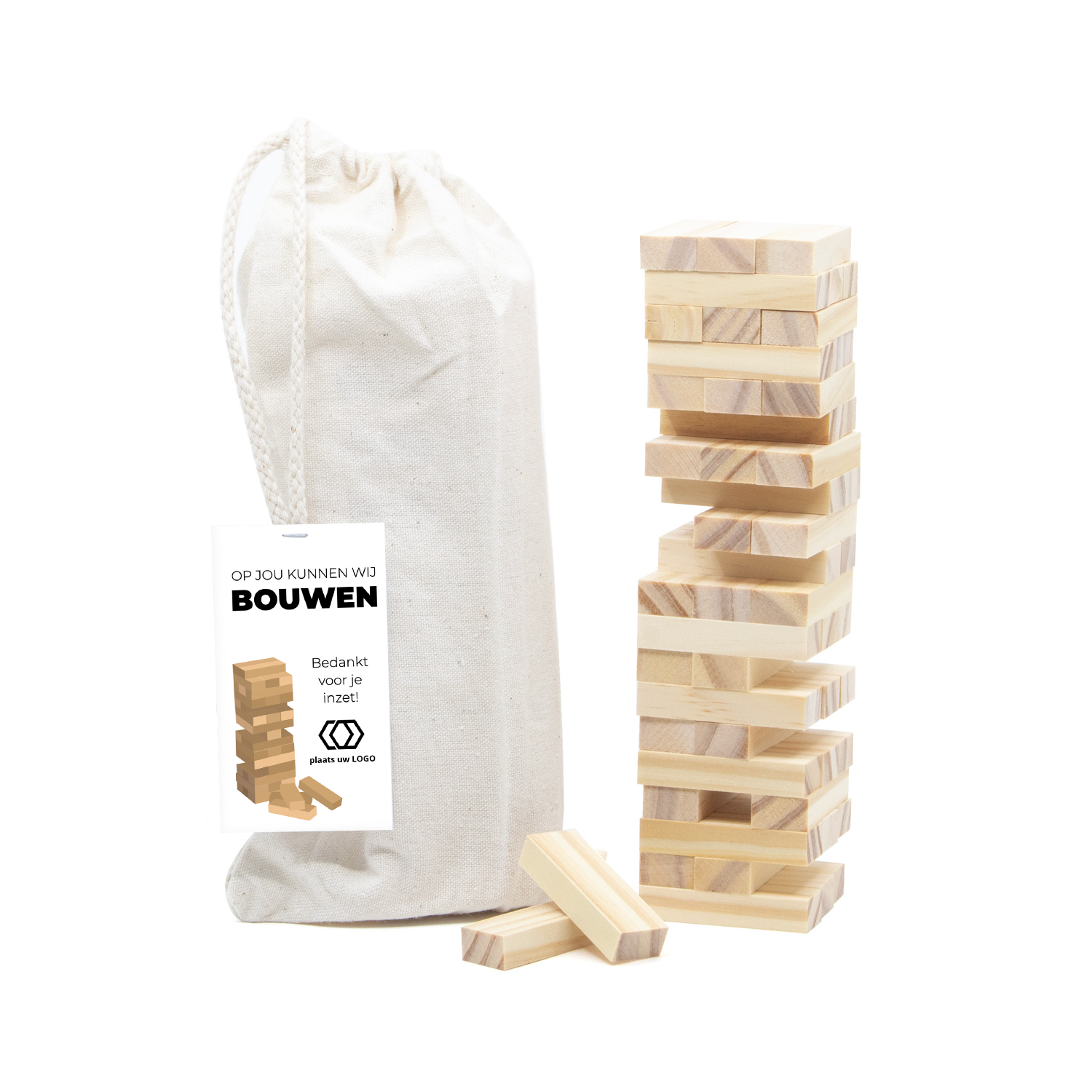 Jenga spel met eigen kaartje - Zakelijk