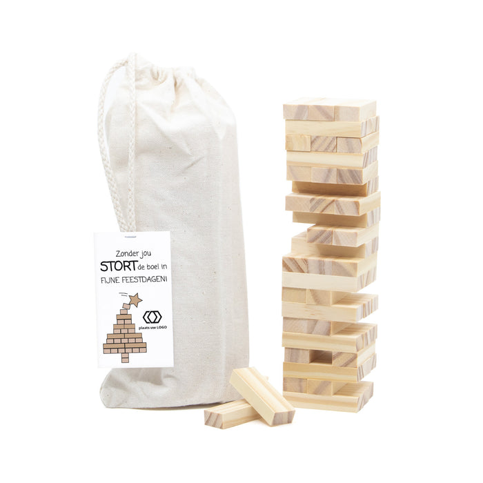 Jenga spel met eigen kaartje - Kerst