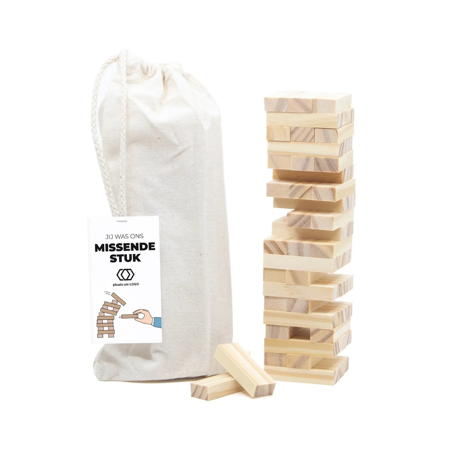 Jenga spel met eigen kaartje - Vrijwilliger