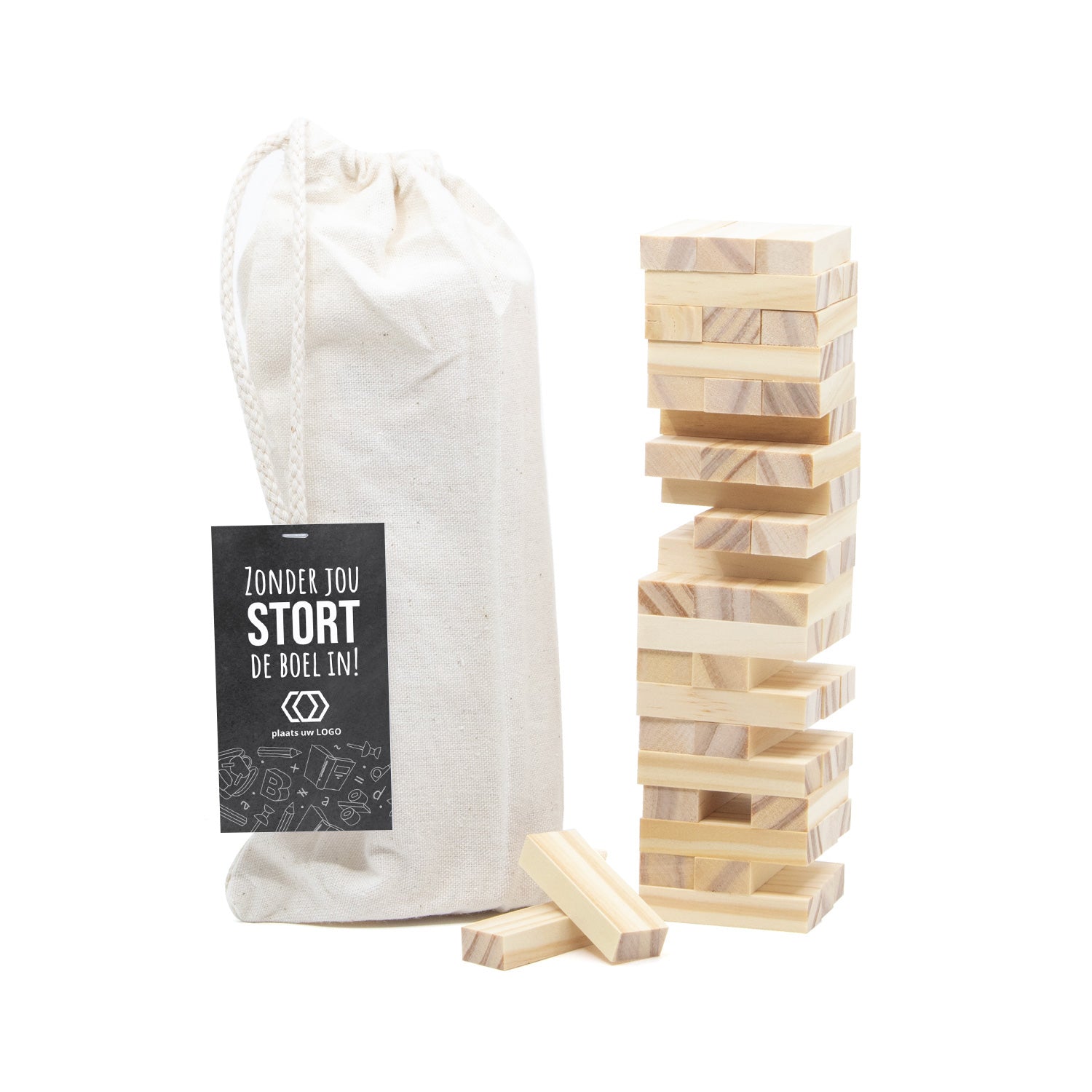 Jenga spel met eigen kaartje - Leraar