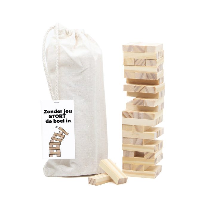 Jenga spel - Zonder jou stort de boel in - Snel