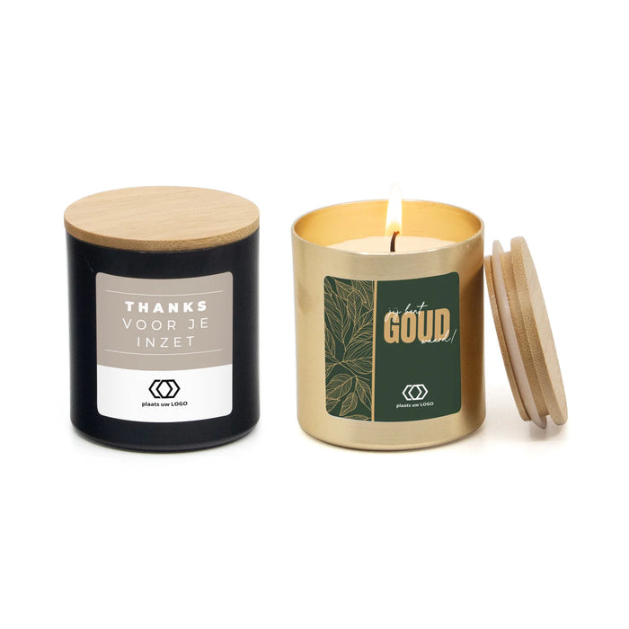 Geurkaars met eigen etiket - Zakelijk