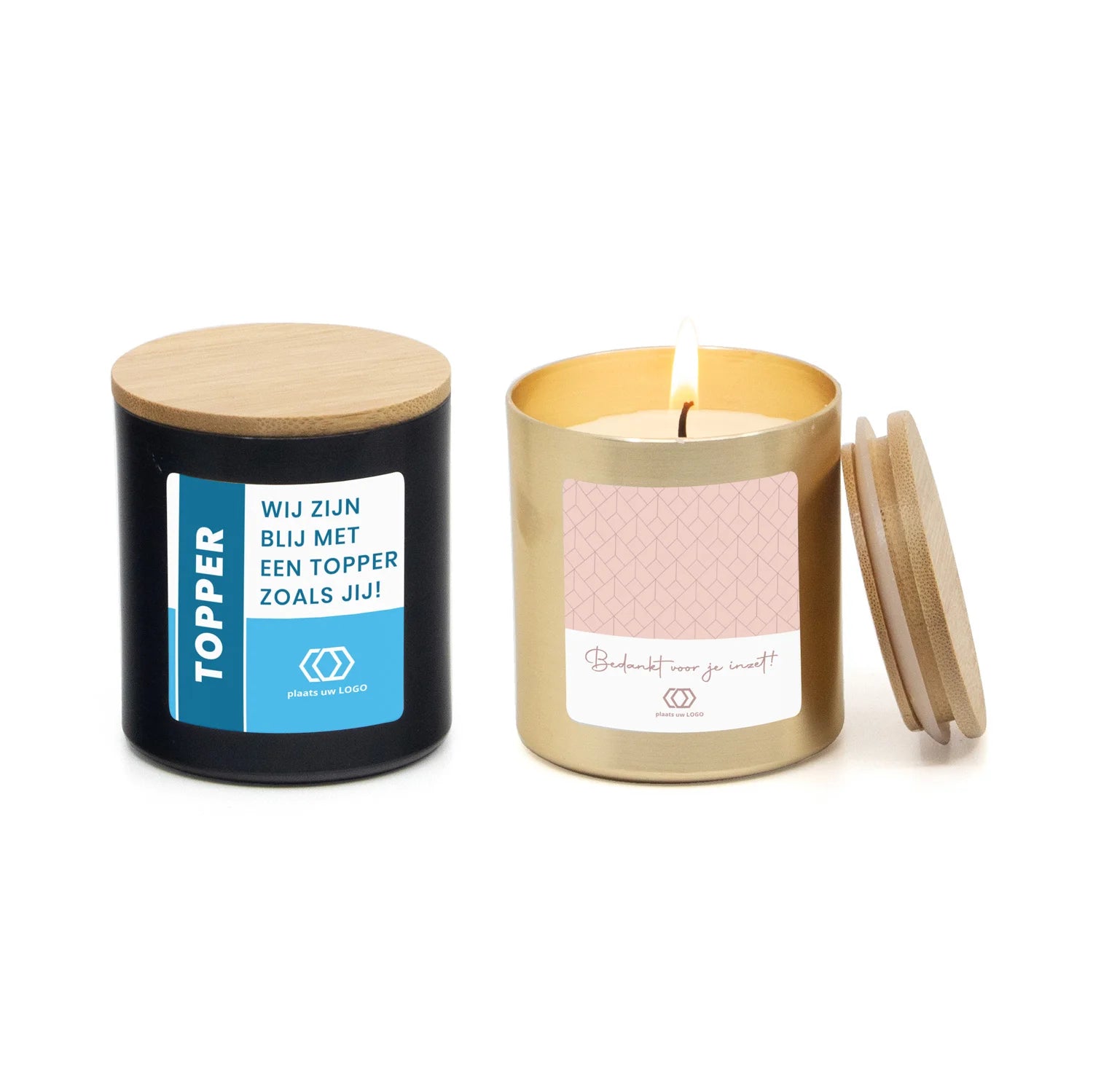 Geurkaars met eigen etiket - Zakelijk - Bedankjes.nl