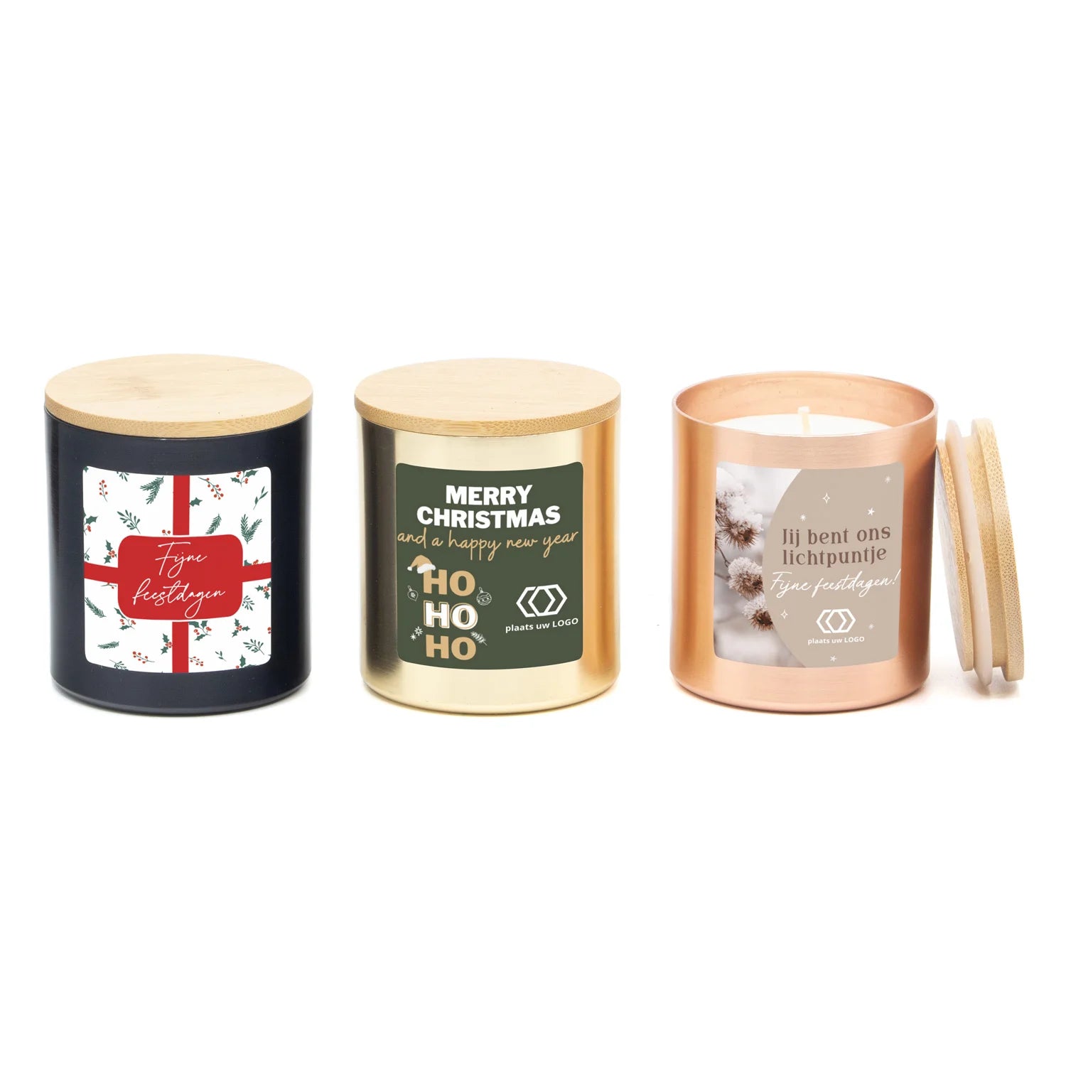Geurkaars met eigen logo - Kerst - Bedankjes.nl