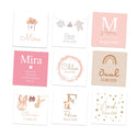 Kaartjes (5 x 5cm)- Geboorte meisjes