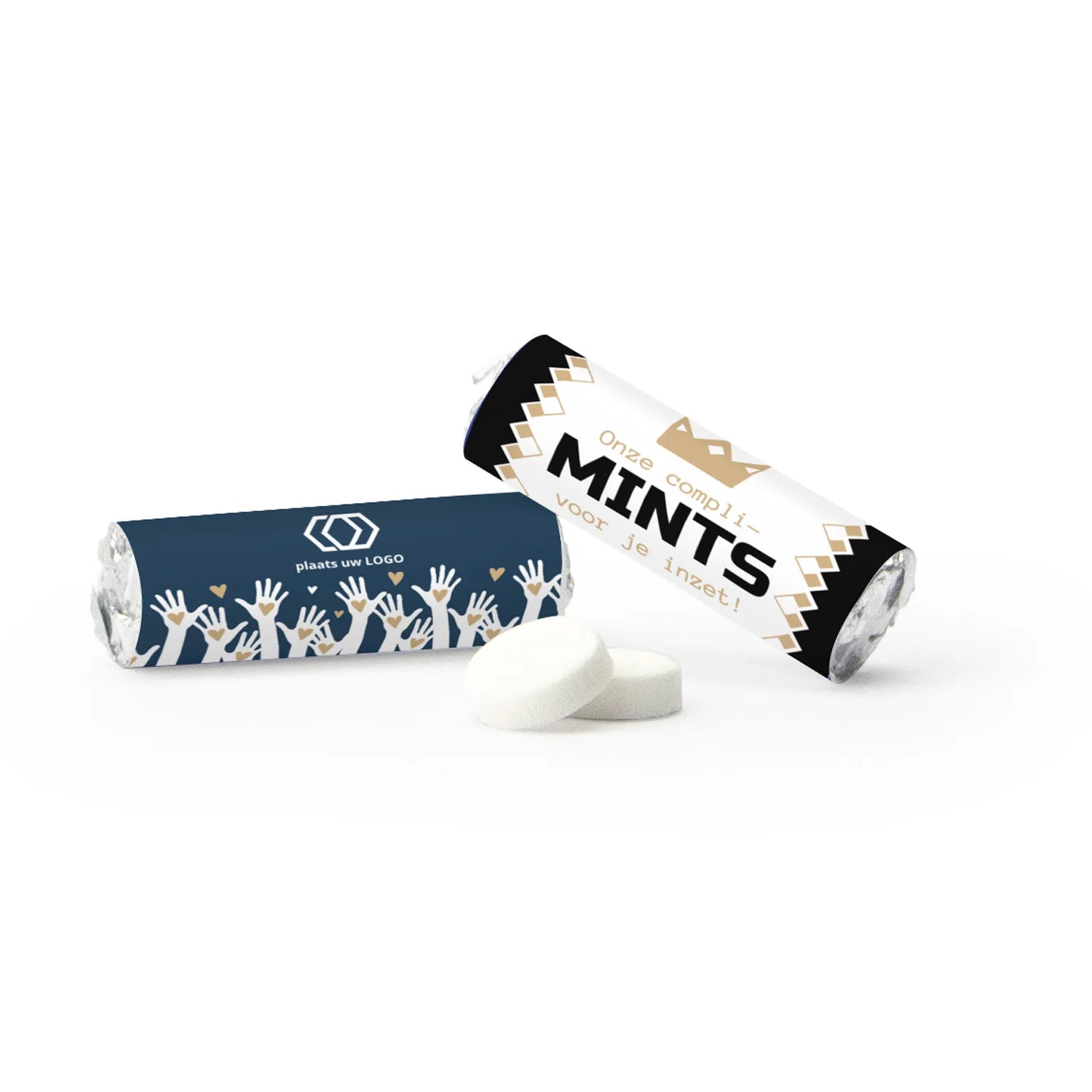 Mini KING Pepermunt met logo (50 stuks) - Vrijwilliger - Bedankjes.nl