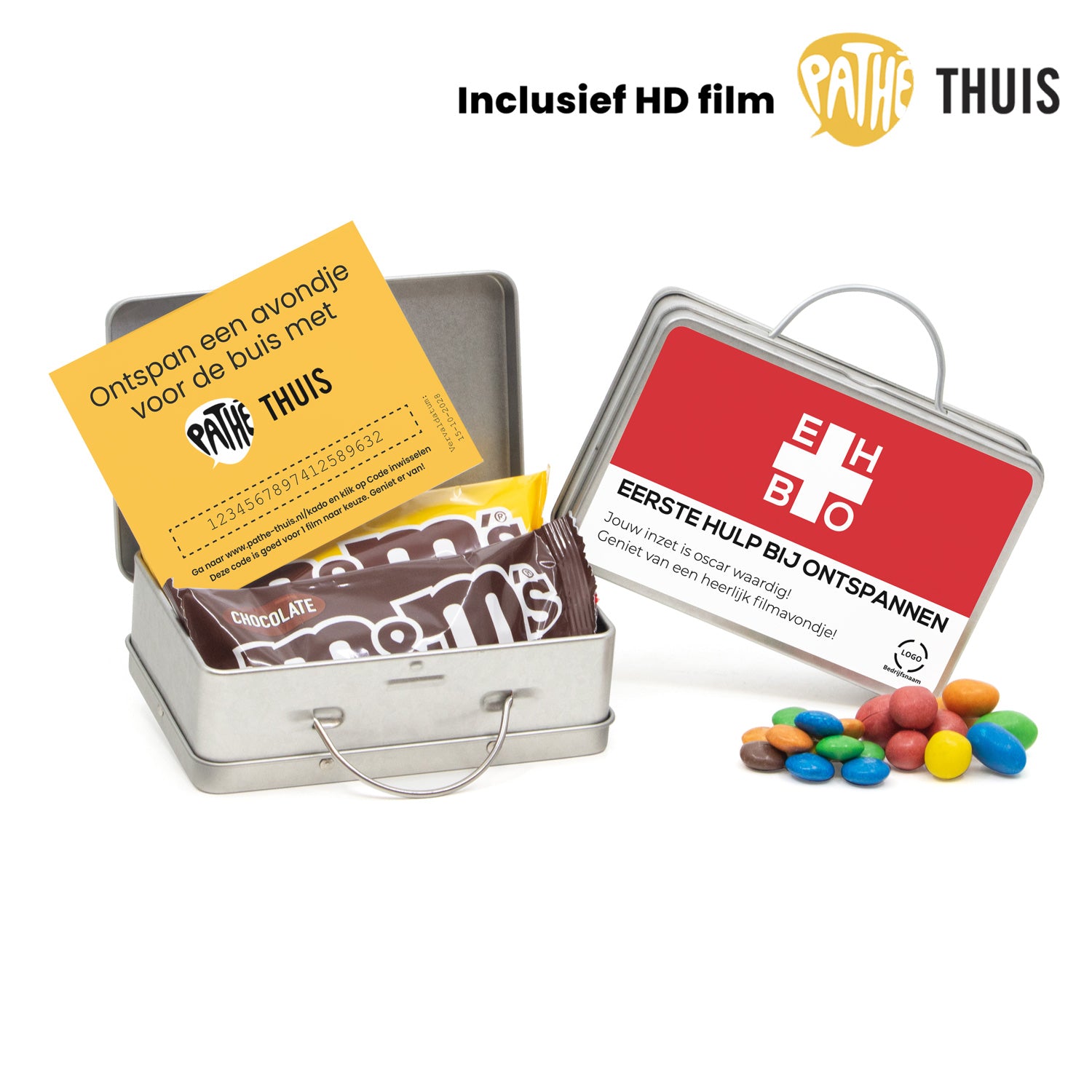 Persoonlijk koffertje met Pathé Thuis vouchercode - Bedankjes.nl