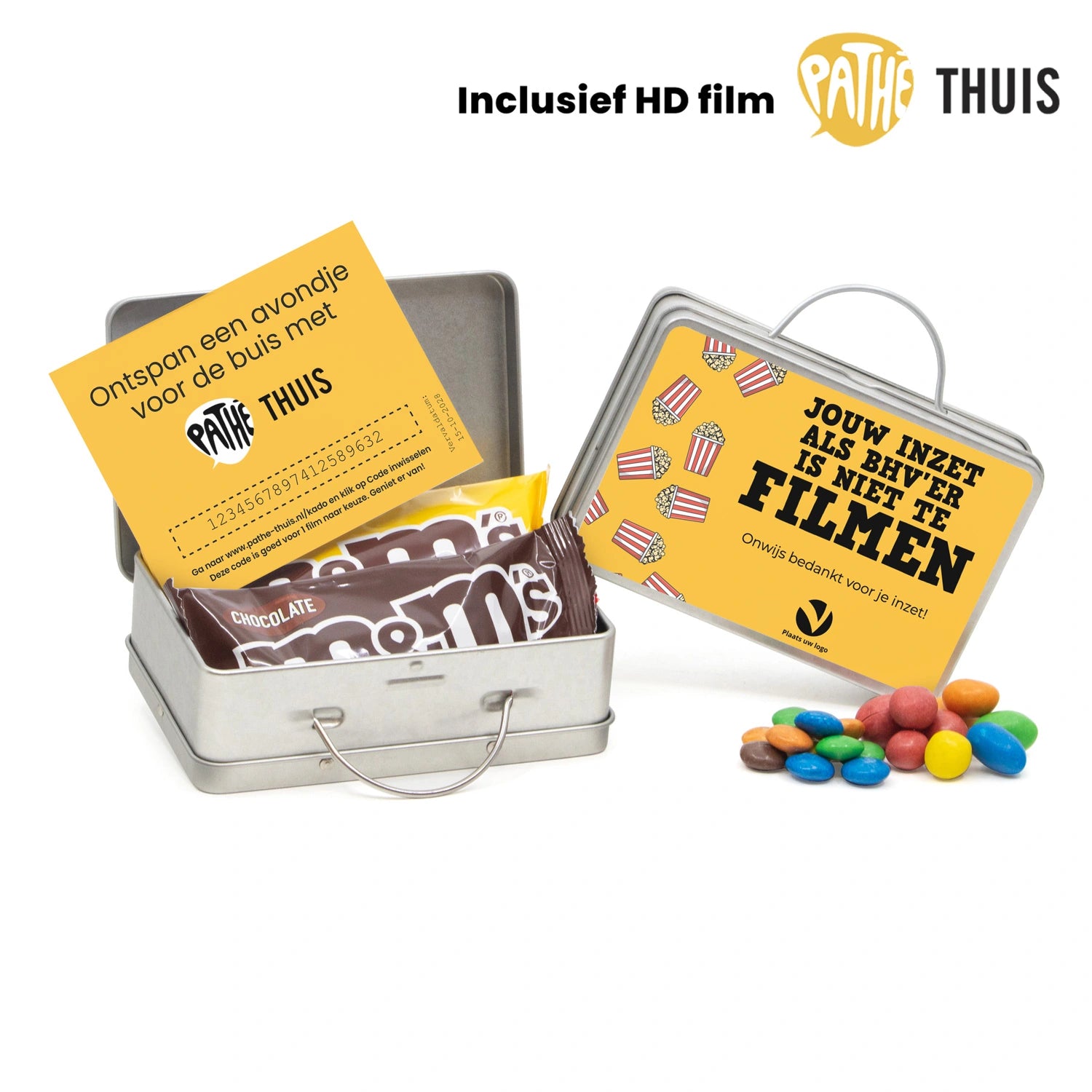 Persoonlijk koffertje met Pathé Thuis vouchercode - BHV'er - Bedankjes.nl