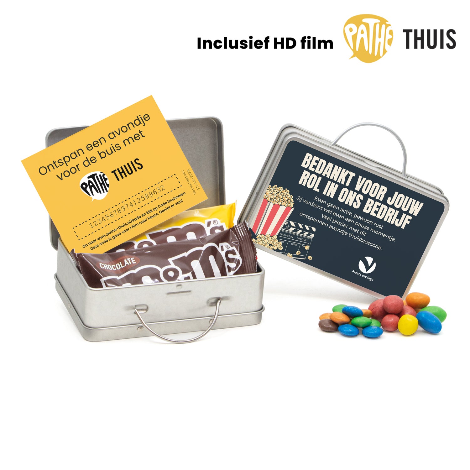 Persoonlijk koffertje met Pathé Thuis vouchercode - Bedankjes.nl