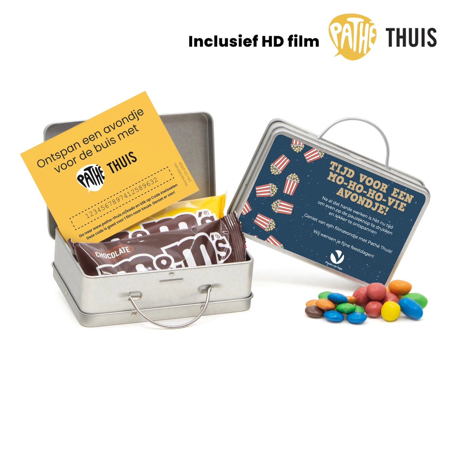 Persoonlijk koffertje met Pathé Thuis vouchercode - Kerst - Bedankjes.nl