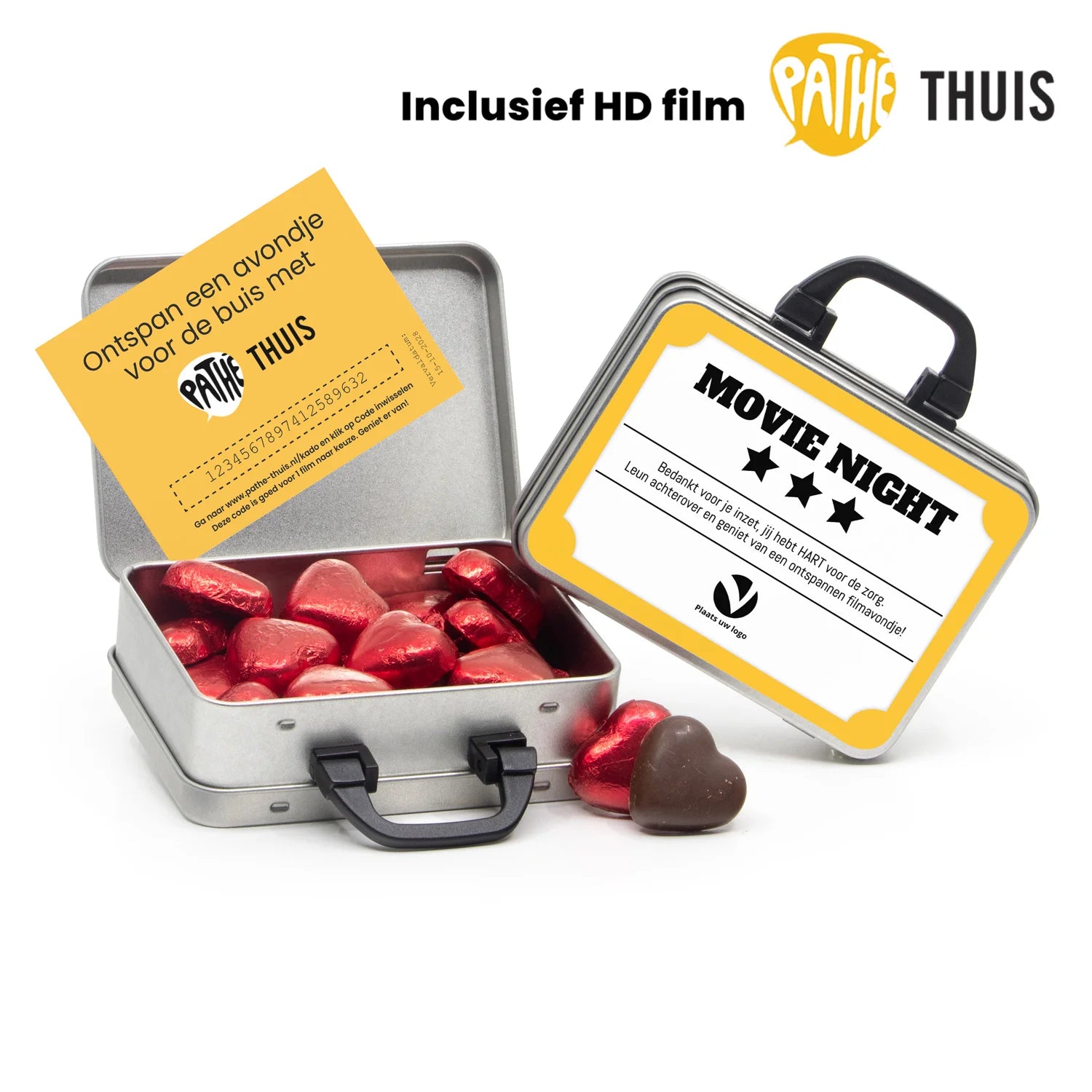 Persoonlijk koffertje met Pathé Thuis vouchercode - Verpleging - Bedankjes.nl