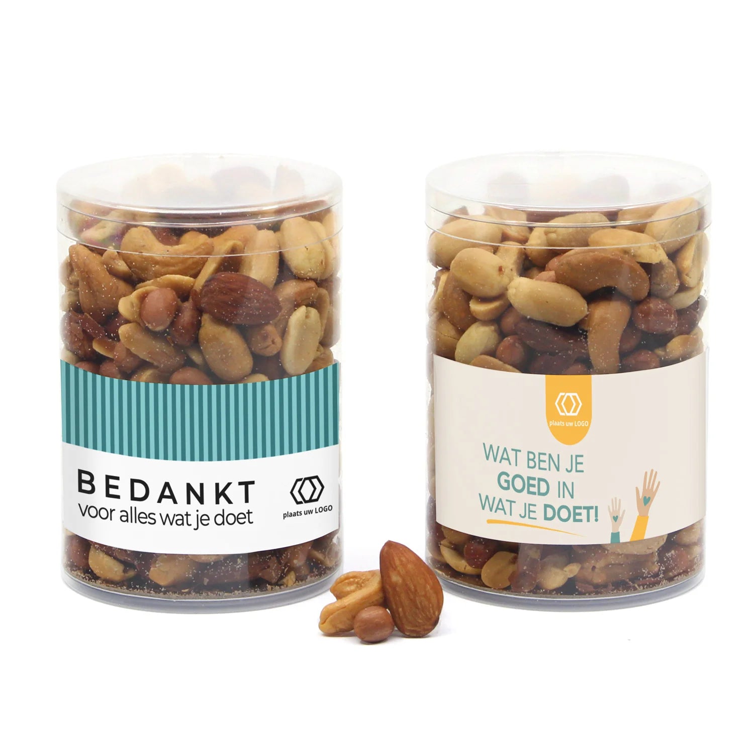 Koker met verse notenmix en eigen etiket - Zakelijk