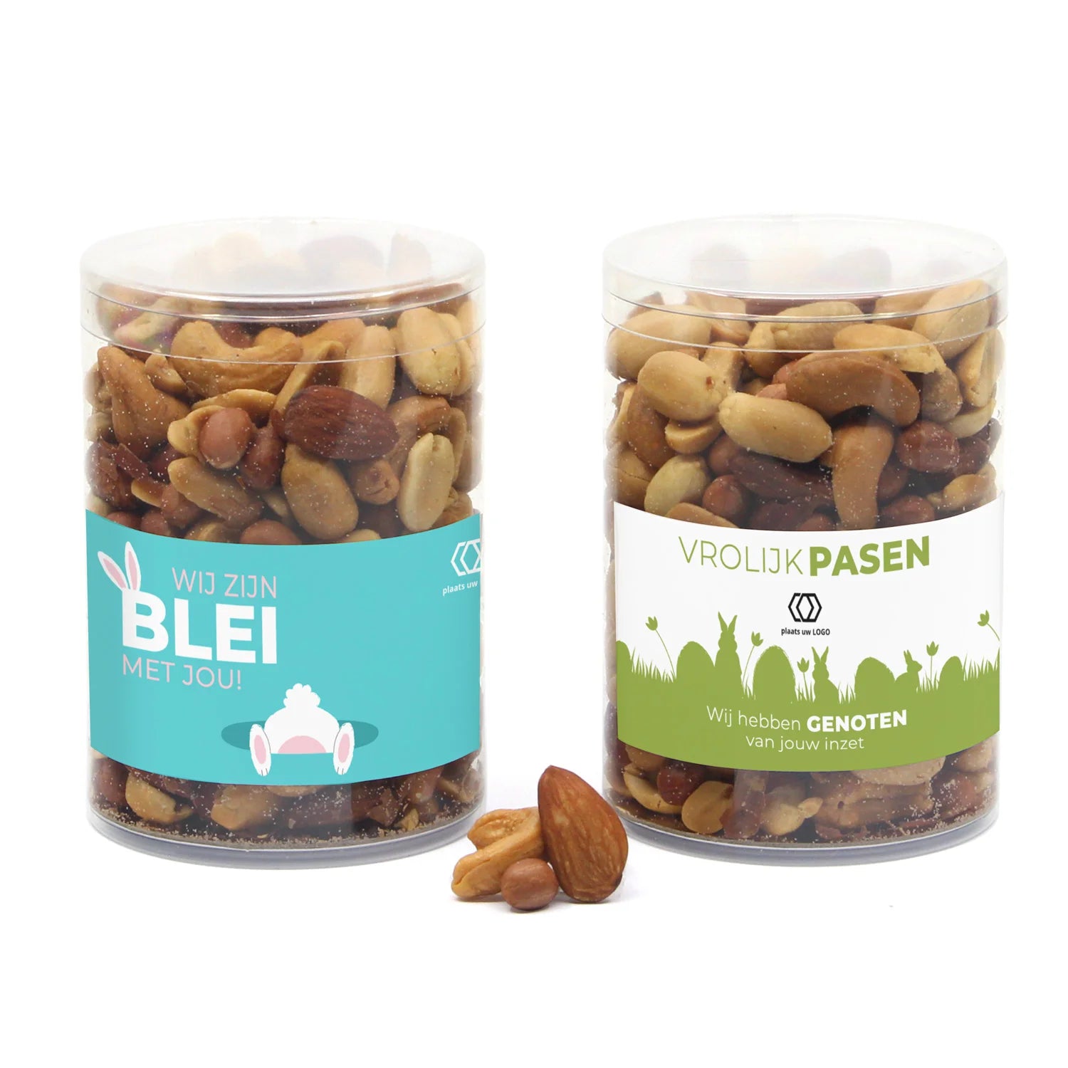 Koker met verse notenmix en eigen etiket - Pasen