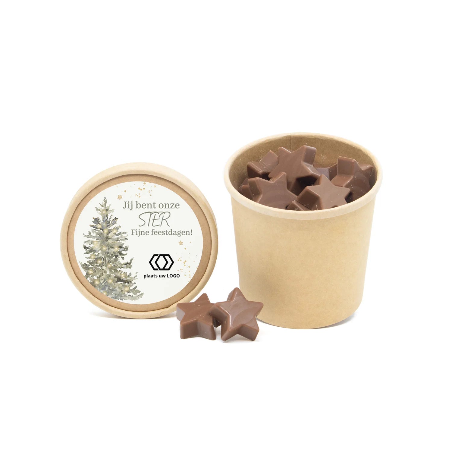 Kraftbeker met chocolade sterren - Kerst - Bedankjes.nl