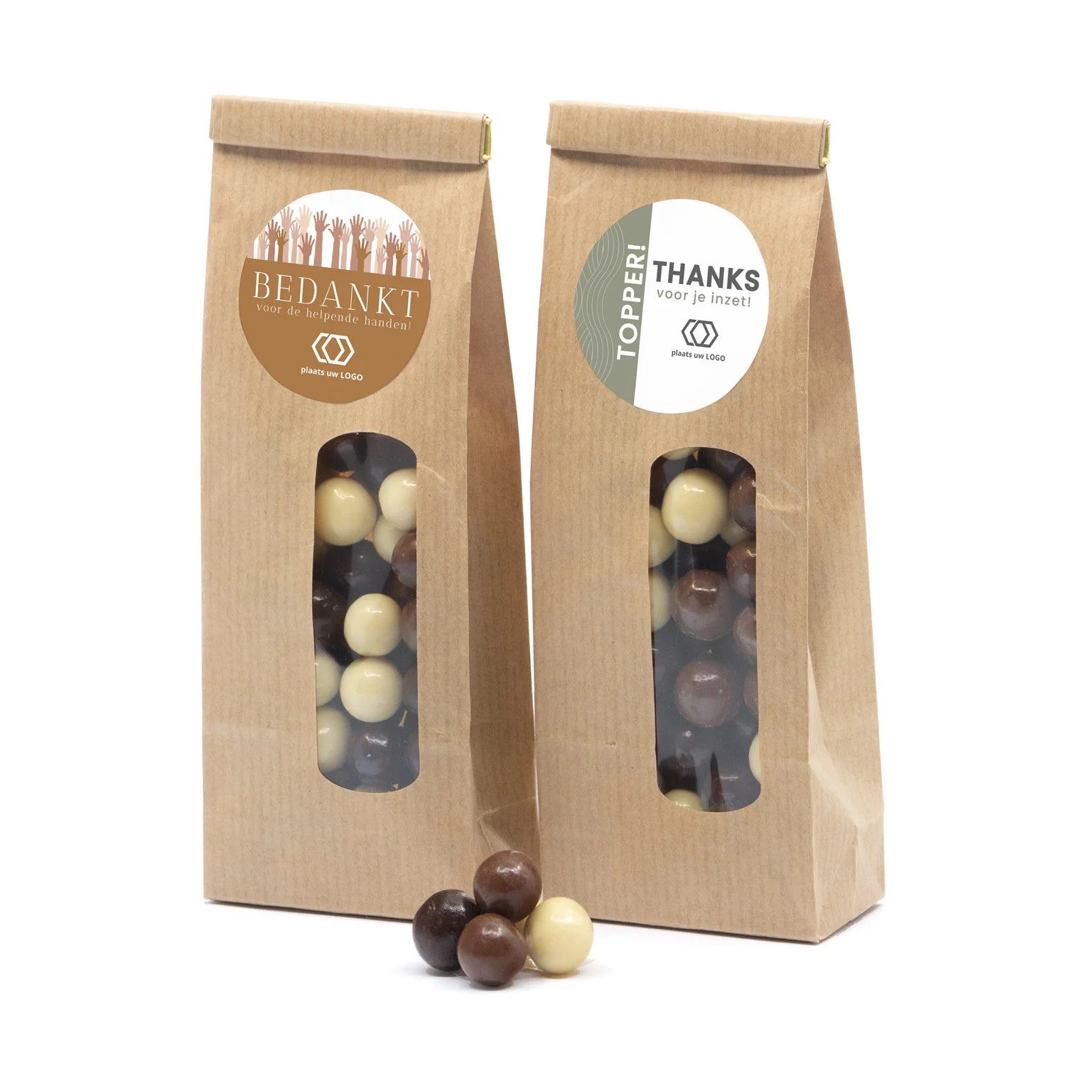 Kraftzakje met eigen etiket - Zakelijk