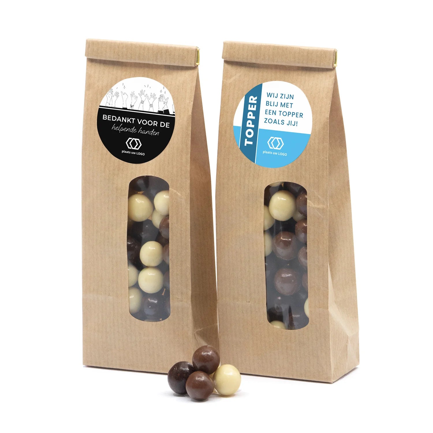 Kraftzakje met eigen etiket - Zakelijk