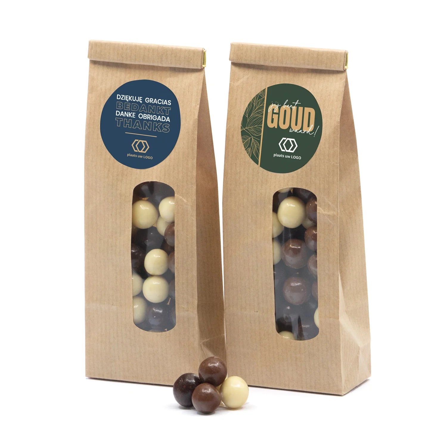 Kraftzakje met eigen etiket - Zakelijk