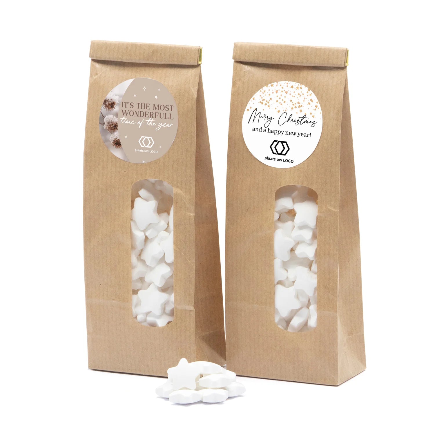Kraftzakje met kerstvulling - Kerst - Bedankjes.nl