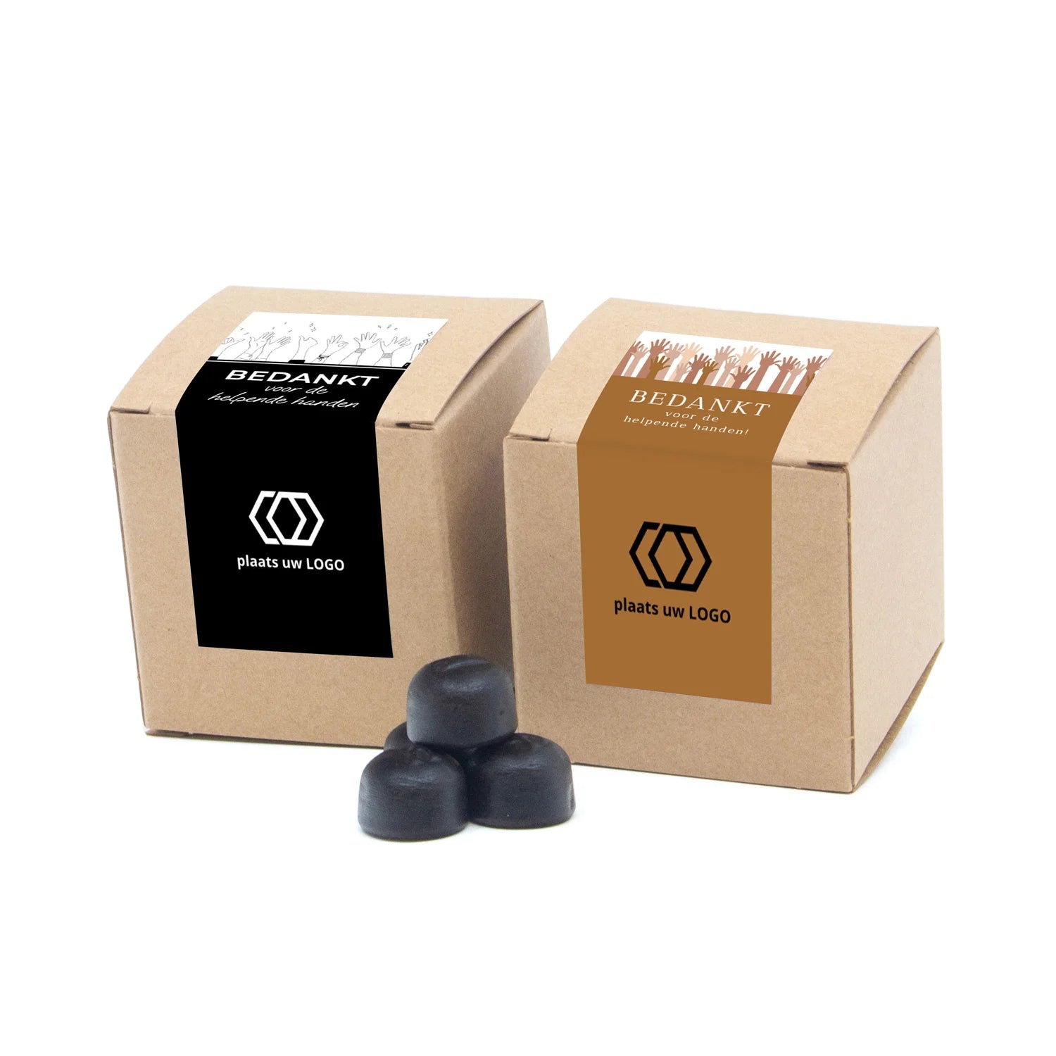 Kubusdoosje bio kraft met eigen etiket - Zakelijk - Bedankjes.nl