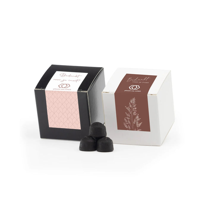 Kubusdoosje met eigen etiket - Zakelijk