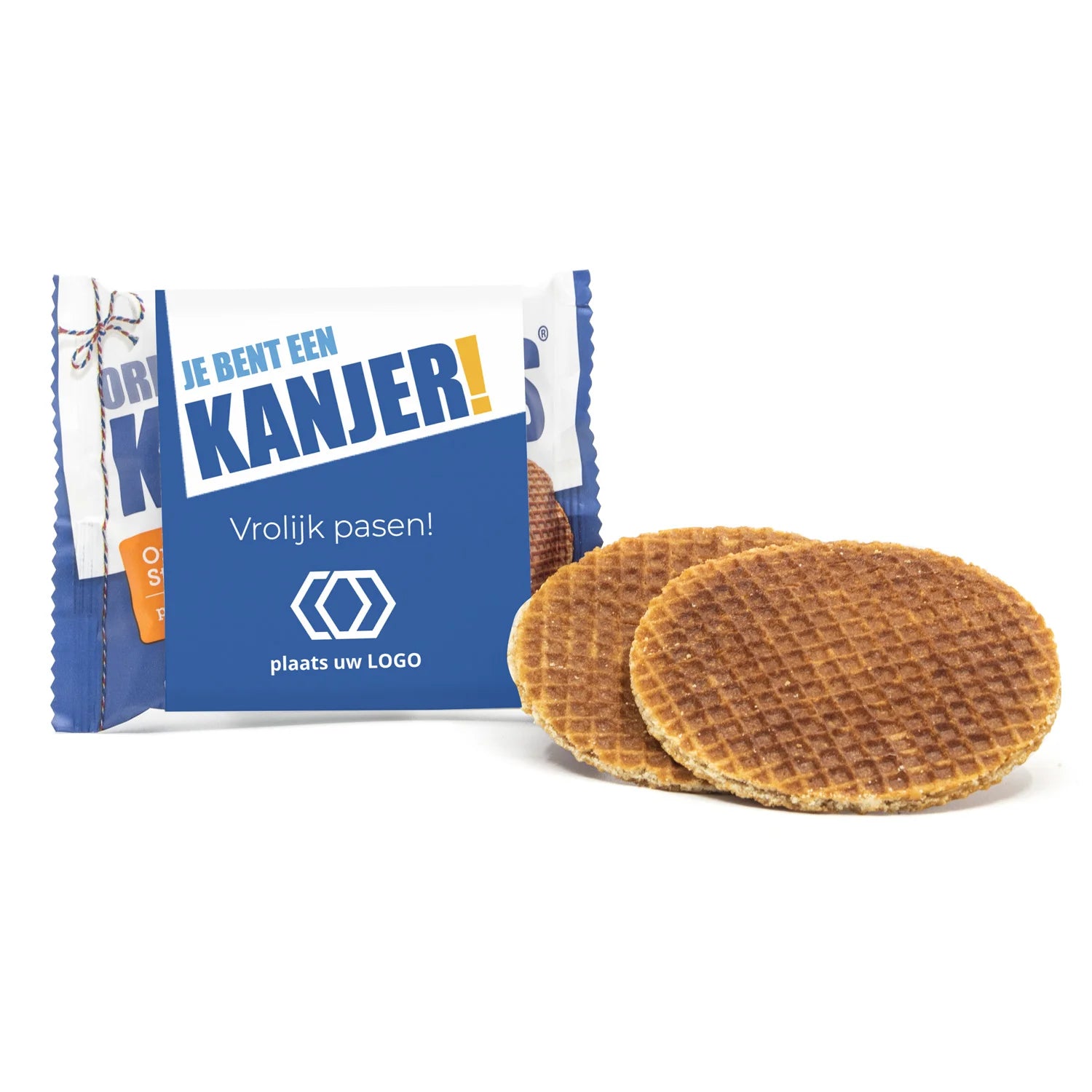 Kanjers Stroopwafels met eigen sleeve - Pasen - Bedankjes.nl