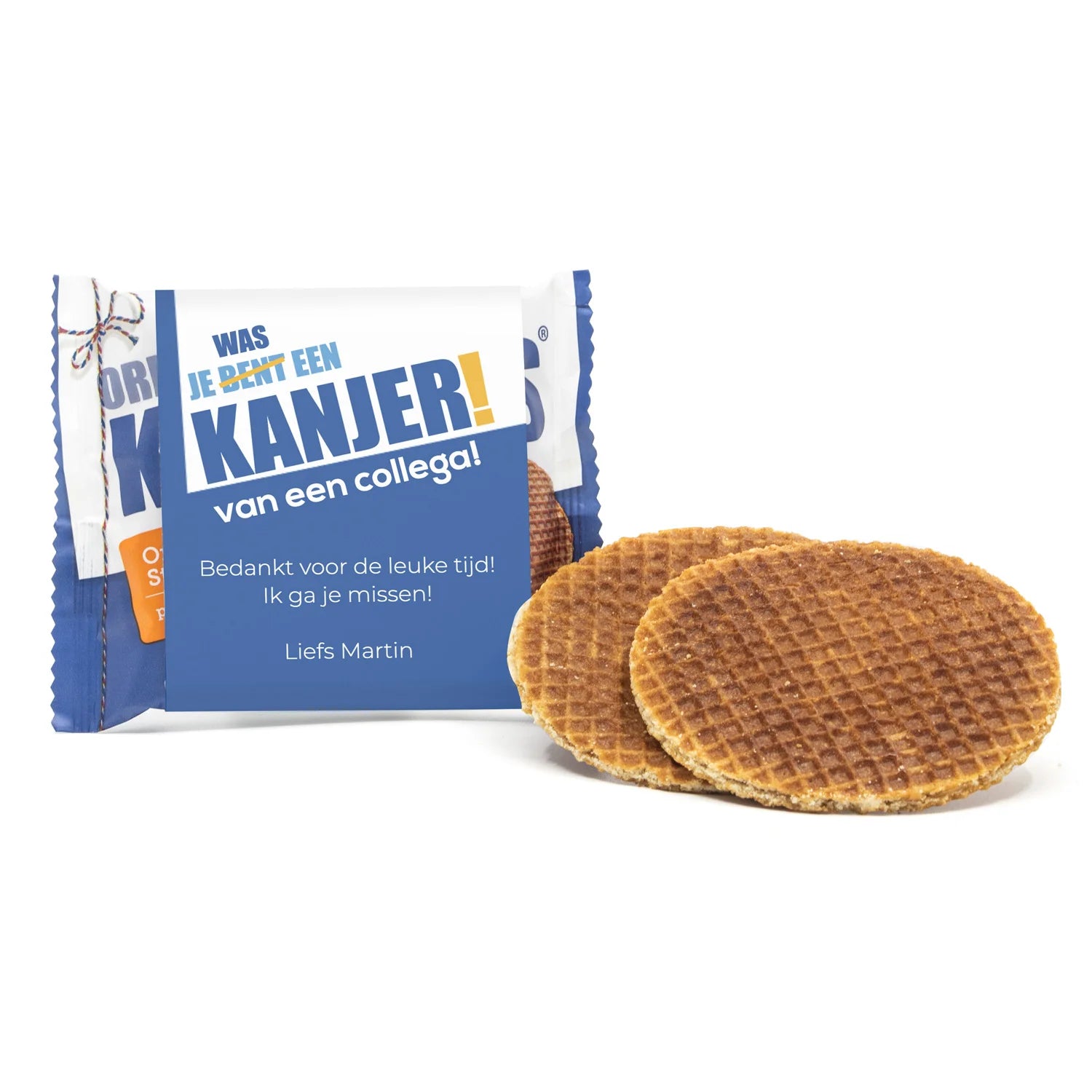 Kanjers Stroopwafels met tekst - Afscheid Collega's